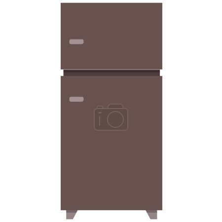 Téléchargez les illustrations : Icône réfrigérateur isolé sur fond blanc - en licence libre de droit