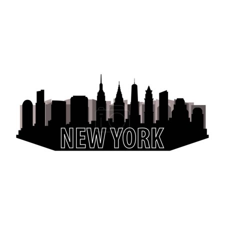 Illustration for New york city skyline logo design - Royalty Free Image