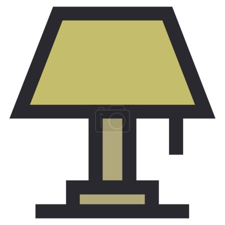 Téléchargez les illustrations : Lampe de chevet isolée sur fond blanc, illustration vectorielle - en licence libre de droit