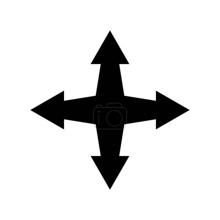Ilustración de Expandir las flechas del icono ilustradas sobre un fondo blanco - Imagen libre de derechos