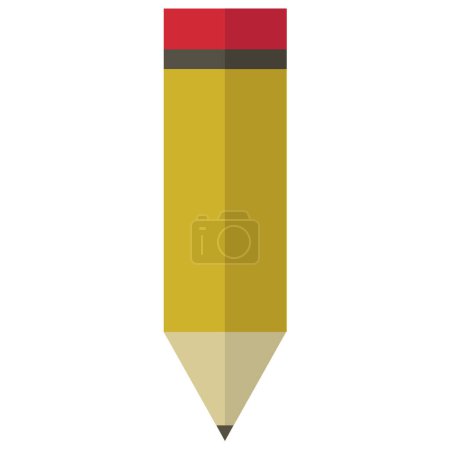 Téléchargez les illustrations : Crayon avec icône gomme isolé sur fond blanc - en licence libre de droit