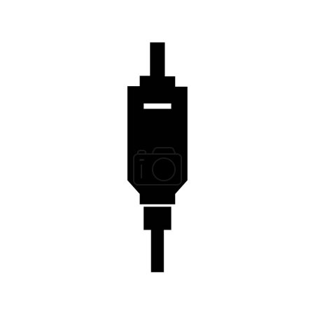 Ilustración de Cable de audio, conector jack vector línea icono - Imagen libre de derechos