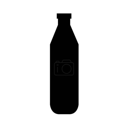 Téléchargez les illustrations : Bouteille de bière icône sur fond blanc - en licence libre de droit