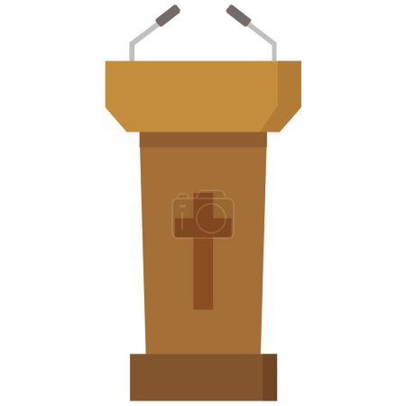 Téléchargez les illustrations : Prêtre stand icône vecteur illustration - en licence libre de droit