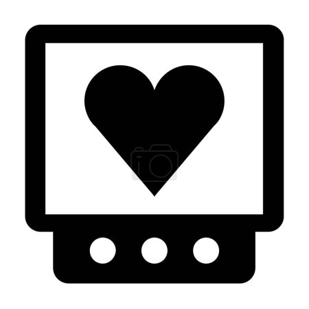 Téléchargez les illustrations : Tablette avec coeur, icône d'amour vectoriel illustration design - en licence libre de droit
