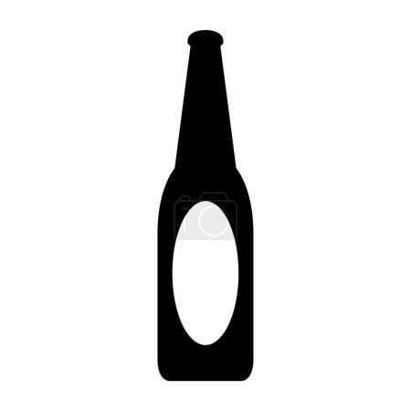 Téléchargez les illustrations : Icône de bouteille de bière, illustration vectorielle noire simple - en licence libre de droit