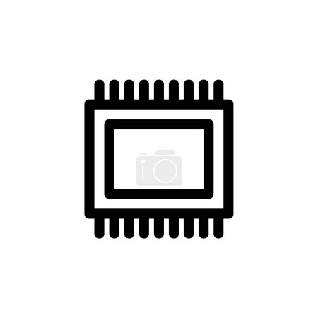 Illustration for Computer chip vector thin line flat icon - Royalty Free Image
