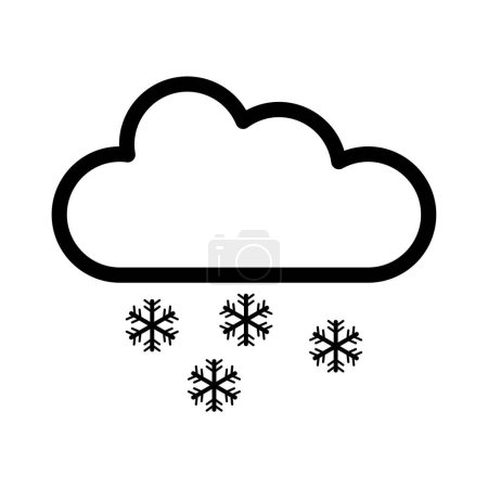 Téléchargez les illustrations : Nuage avec illustration d'icône vectorielle de neige - en licence libre de droit