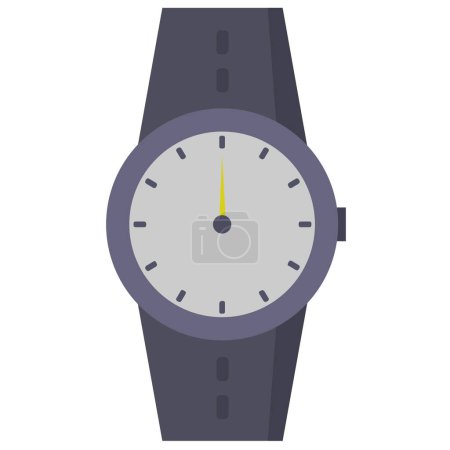 Téléchargez les illustrations : Icône de montre isolée sur fond blanc - en licence libre de droit
