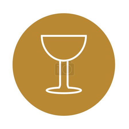 Téléchargez les illustrations : Icône ronde en verre de vin, illustration vectorielle - en licence libre de droit