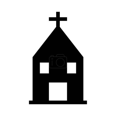 Illustration for Church with cross vector icon illustration - Royalty Free Image
