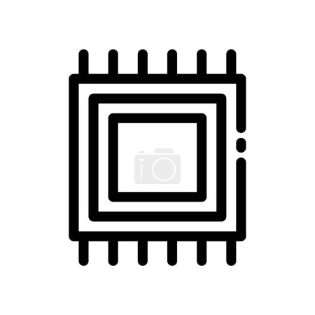 Illustration for Processor chip line vector icon - Royalty Free Image