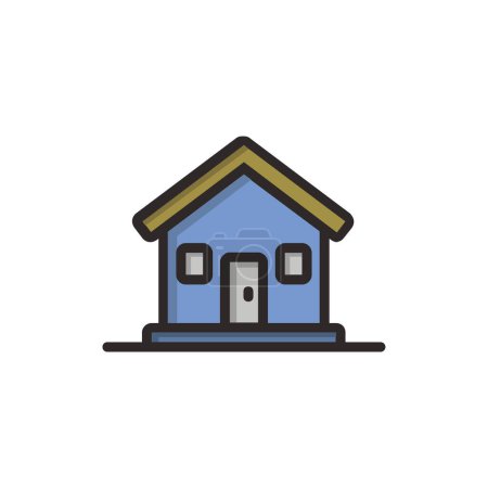 Illustration for House vector illustration. flat icon. home symbol. - Royalty Free Image