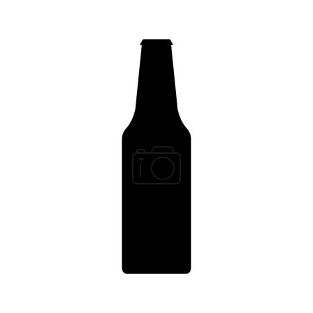 Téléchargez les illustrations : Bouteille de bière icône vecteur. symbole noir isolé. - en licence libre de droit