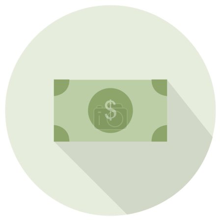 Téléchargez les illustrations : Illustration vectorielle dollar bill isolé sur fond blanc - en licence libre de droit
