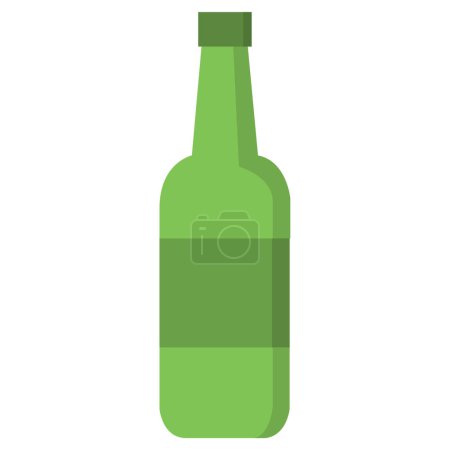 Téléchargez les illustrations : Icône de bouteille en verre vert. illustration vectorielle - en licence libre de droit