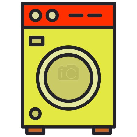 Téléchargez les illustrations : Machine à laver illustration vectorielle icône web - en licence libre de droit
