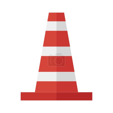 Ilustración de Icono de cono de tráfico en estilo plano aislado sobre un fondo blanco. - Imagen libre de derechos