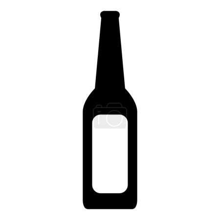 Téléchargez les illustrations : Silhouette bouteille de bière icône isolée design, illustration vectorielle - en licence libre de droit