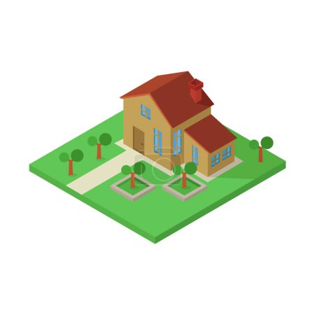 Illustration for Isometric house icon vector illustration - Royalty Free Image