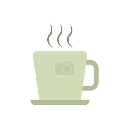 Téléchargez les illustrations : Tasse de café icône plate - en licence libre de droit