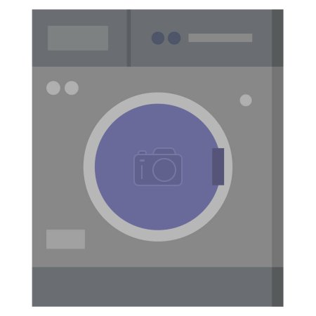 Illustration for Washing machine web icon vector illustration - Royalty Free Image