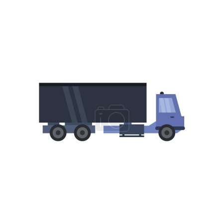 Illustration for Truck with wheels icon, flat style - Royalty Free Image