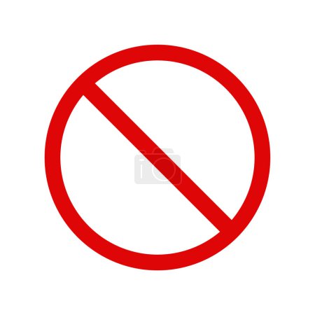 Téléchargez les illustrations : Icône de signe d'interdiction sur fond blanc - en licence libre de droit