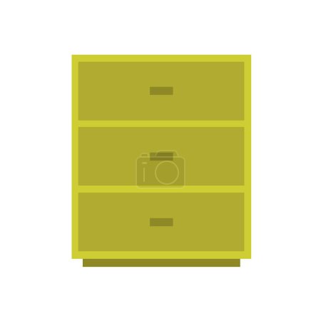 Illustration for Cabinet icon in flat style isolated on a white background. - Royalty Free Image