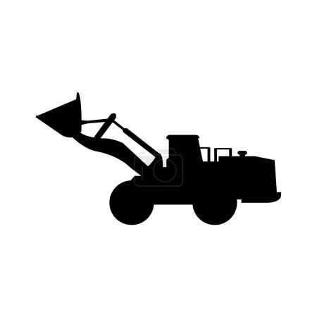Illustration for Excavator flat icon vector illustration - Royalty Free Image