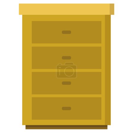 Illustration for Bedside table icon in flat style isolated on a white background. - Royalty Free Image