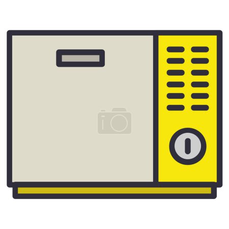 Illustration for Microwave oven icon. Illustration on white background - Royalty Free Image
