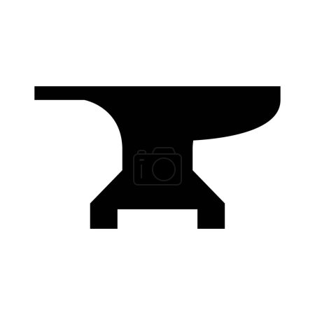 Illustration for Blacksmith anvil. Symbol of work in forge. Forging and manufacturing of steel. Outline icon illustration - Royalty Free Image