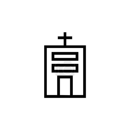 Téléchargez les illustrations : Église vectorielle, illustration de conception de symbole d'icône d'église - en licence libre de droit