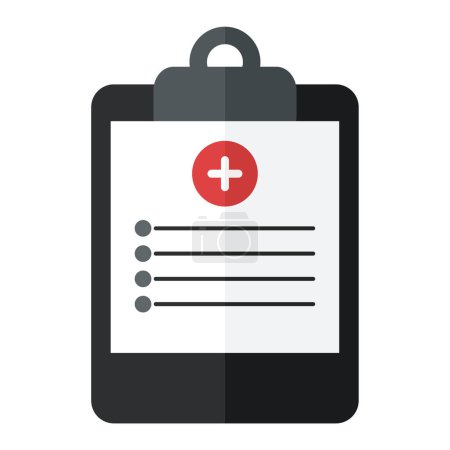 Illustration for Clipboard with cross icon, flat style - Royalty Free Image