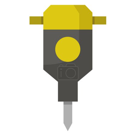 Ilustración de Icono de herramienta de martillo neumático. diseño gráfico vectorial - Imagen libre de derechos