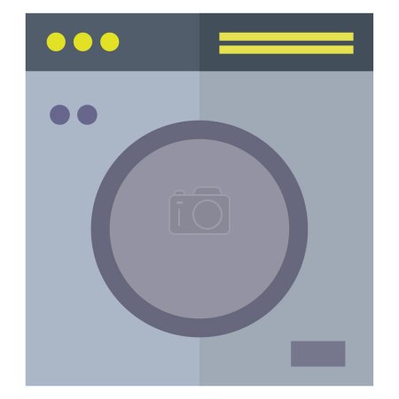 Téléchargez les illustrations : Machine à laver illustration vectorielle icône web - en licence libre de droit
