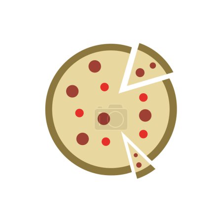 Téléchargez les illustrations : Illustration vectorielle icône pizza - en licence libre de droit