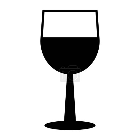 Téléchargez les illustrations : Icône de verre de vin illustration vectorielle - en licence libre de droit