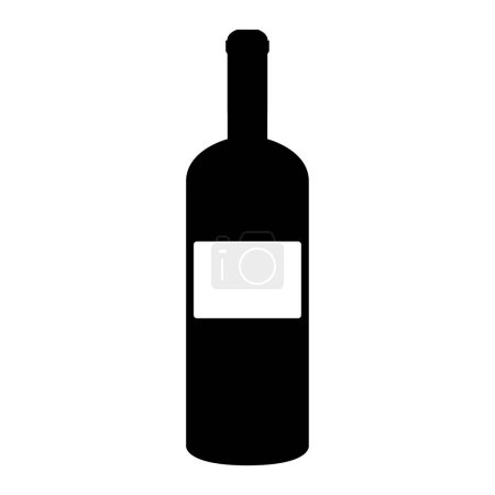 Téléchargez les illustrations : Icône bouteille de vin. conception simple. illustration vectorielle - en licence libre de droit
