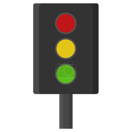 Ilustración de Icono del semáforo en estilo plano aislado sobre un fondo blanco. - Imagen libre de derechos