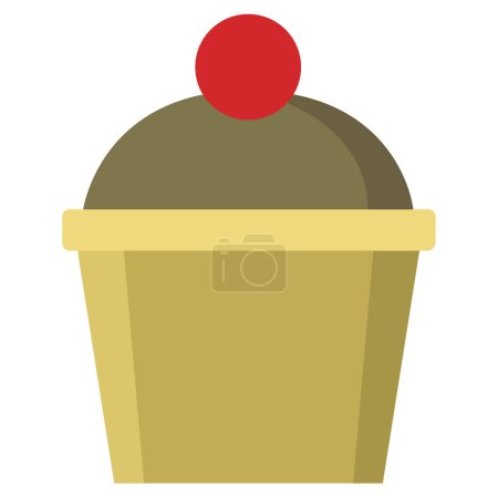 Ilustración de Cupcake icono vector ilustración - Imagen libre de derechos