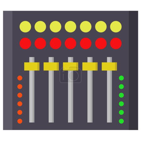 Ilustración de Controlador dj con botones y perillas - Imagen libre de derechos
