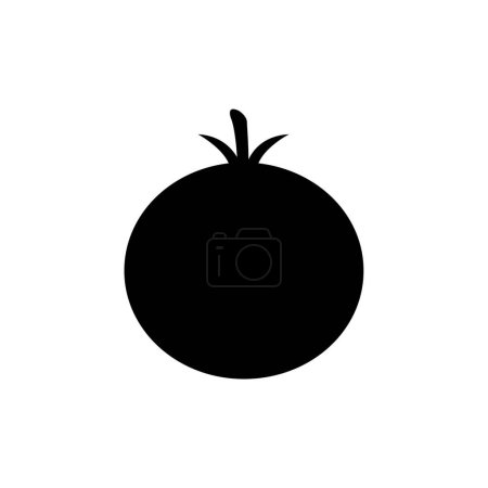 Téléchargez les illustrations : Illustration vectorielle de l'icône de tomate sur fond blanc - en licence libre de droit