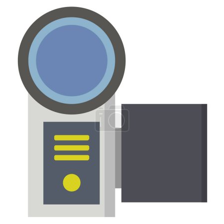 Téléchargez les illustrations : Illustration vectorielle de l'icône du caméscope - en licence libre de droit