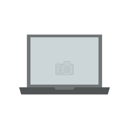Téléchargez les illustrations : Icône ordinateur portable isolé sur fond blanc - en licence libre de droit