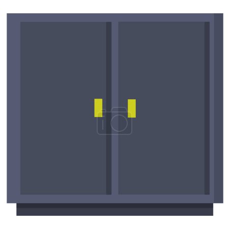 Illustration for Cabinet icon in flat style isolated on a white background. - Royalty Free Image