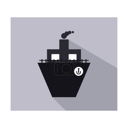 Illustration for Ship icon. black illustration of ship vector icon isolated on white background. - Royalty Free Image