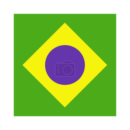 Illustration for Brazil flag flat icon, vector, illustration - Royalty Free Image