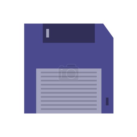 Téléchargez les illustrations : Style de couleur plate de l'icône disquette - en licence libre de droit